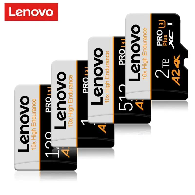 Lenovo-tarjeta de memoria Micro TF Mini SD, 512GB, 128GB, 2TB, 1TB, U3, V30, 4K, Full HD, para teléfono/cámara/MP3/MP4