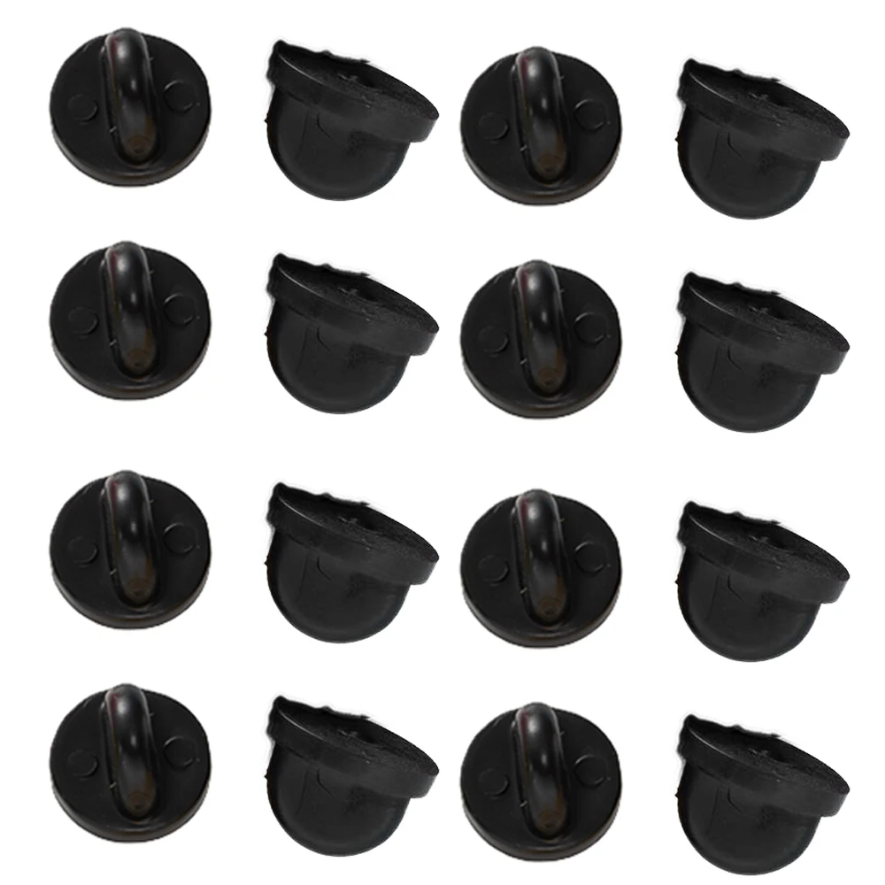 Dos en caoutchouc noir et épingles à base ronde vierge pour bricolage, broche, bijoux, fournitures exécutives, pièces de décoration, matériaux, 4mm, 10mm, 15mm, 50 pièces, 100 pièces