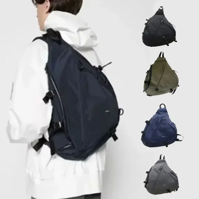 

Large Capacity Harajuku Design Nylon Handbag 2024 Street Shoulder Messenger Satchel Men Sling Bag for Women Goth Gothic