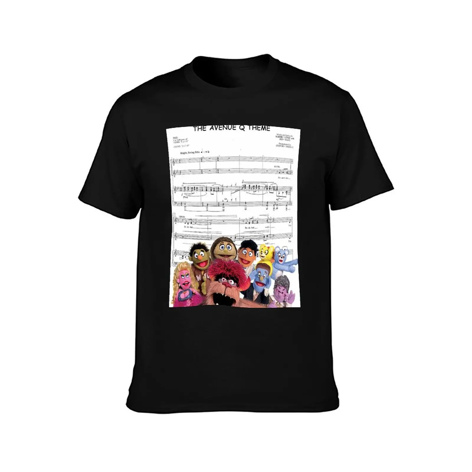 Avenue Q Sheet Music T-Shirt Sports Casual Breathable Tee Shirt T-Shirt