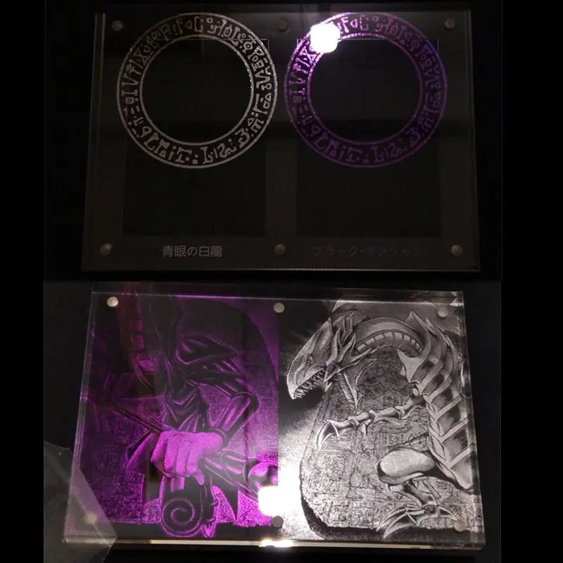 Yu Gi Oh Anime Character Card Brick Egyptian Blue Eyes White Dragon Dark Magician Girl Acrylic Display Brick No Card Included