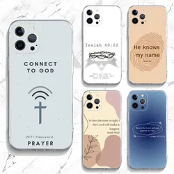 Jesus Bible Verse Phone Case For iPhone 15,14,13,12,11 Plus,Pro,Max,XR,XS,X,7,8 Plus,SE,Mini Transparent Silicone Soft