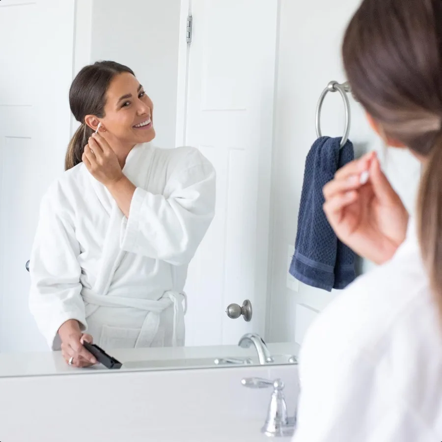 再利用可能な綿棒、耳掃除用綿棒、メイクアップ用綿棒キット 耳用再利用可能シリコン綿棒4本入りケース1個 ベビービューティー 4スワブ 1ケース ブラック