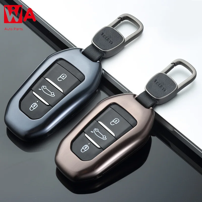 Aluminum Alloy Car Key Case Shell Key Cover Storage Bag Protector For Peugeot 301 308S 408 508 2008 3008 4008 5008