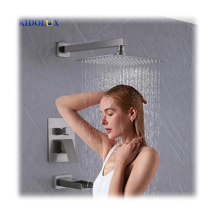 

Single Handle Hot and Cold Bathroom Hidden Mounting Rainfall Full Body Spa Shower Concealed Kits Mixer Systems Faucet Sets