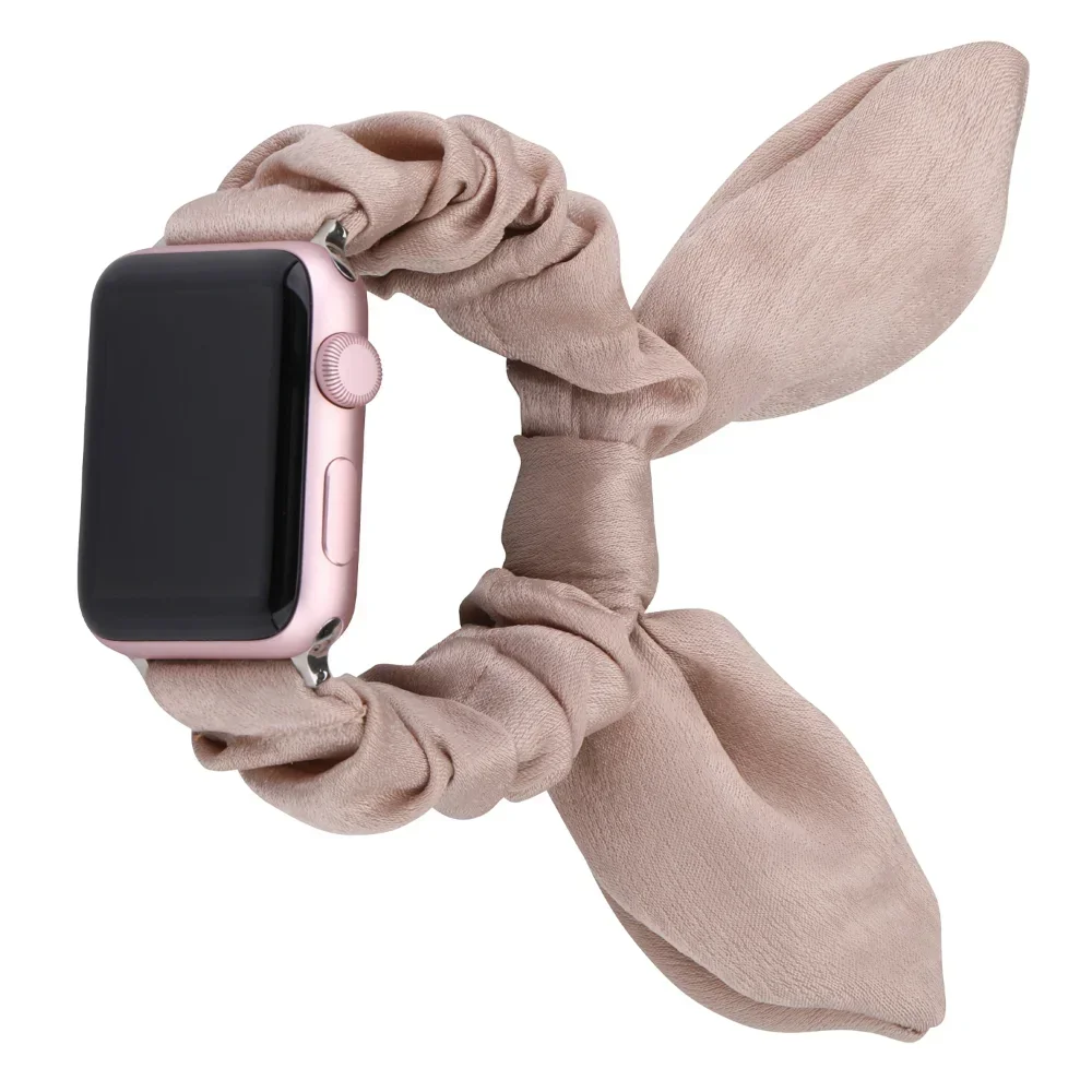 Fashion Women Watch Strap for Apple Watch Band 42mm 38mm 40mm 44mm Elastic Scrunchies for Apple Watch 6 5 4 3 Butterfly Bracelet