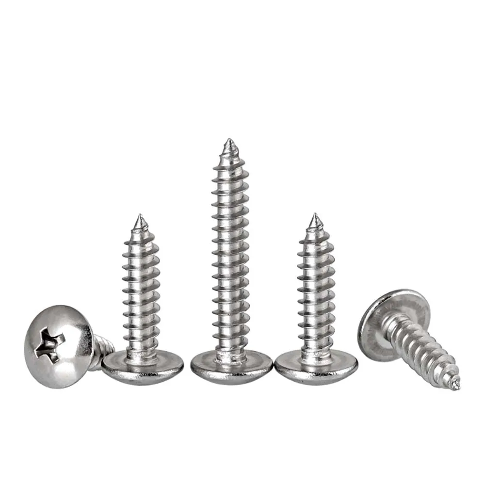 20/50Pcs Phillips Self-tapping Screws M3 M3.5 M4 M5 M6 304/316 Stainless Steel Cross Recessed Semicircle Head Bolts L=6-100mm