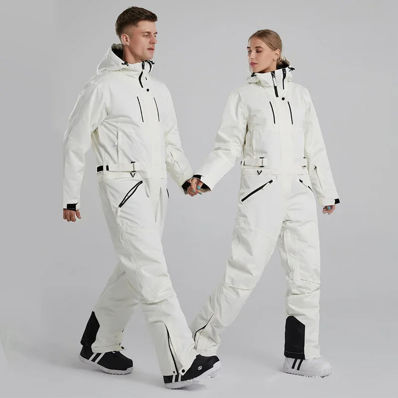 Sport Female Snowsuit Hooded Men Snowboarding One Piece Suit Waterproof Women Ski Jumpsuit Mountain Descent Man Overall Cltothes