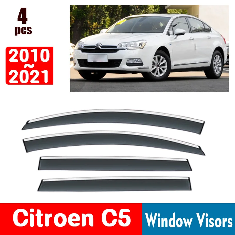 

FOR Citroen C5 2010-2021 Window Visors Rain Guard Windows Rain Cover Deflector Awning Shield Vent Guard Shade Cover Trim