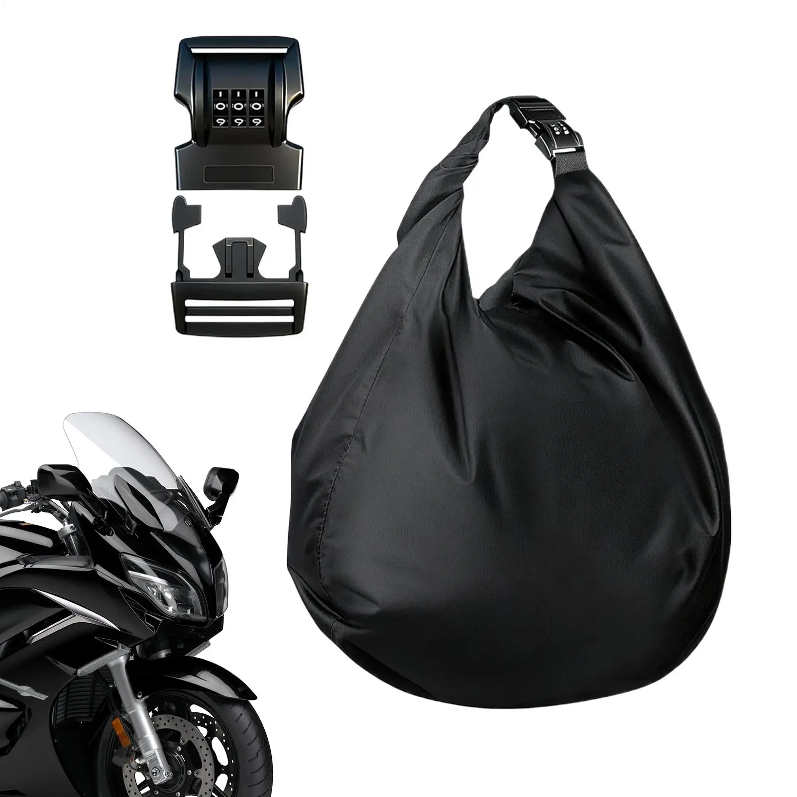 

Waterproof Hard Hat Bag With Combination Lock Lightweight Carrying Pouch Motorcycle Helmet Accessory For Ski Cycling Baseball