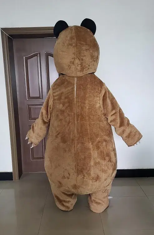 Christmas Bear Mascot Costume Dark Brown Bear Classical Cartoon Character Outfit Suit Brown Bear Walking Act For Halloween Part