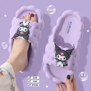 Sanrio hello kitty anime chinelos kuromi feminino chinelos internos confortáveis antiderrapantes casa plana chinelo casais slides primavera verão