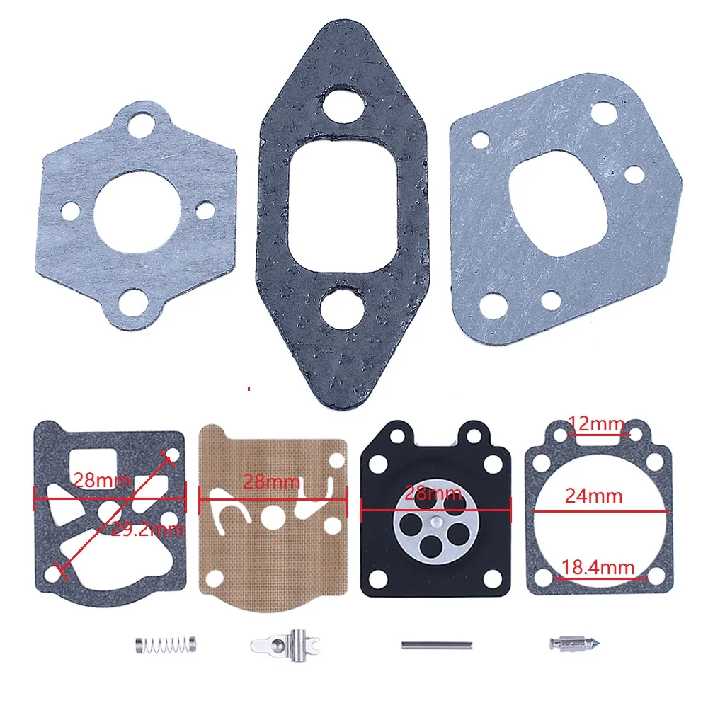 Carburetor Carb Gasket Repair Rebuild Kit For Partner 350 351 370 2-Stroke Chainsaw Replacement Spare Tool Part