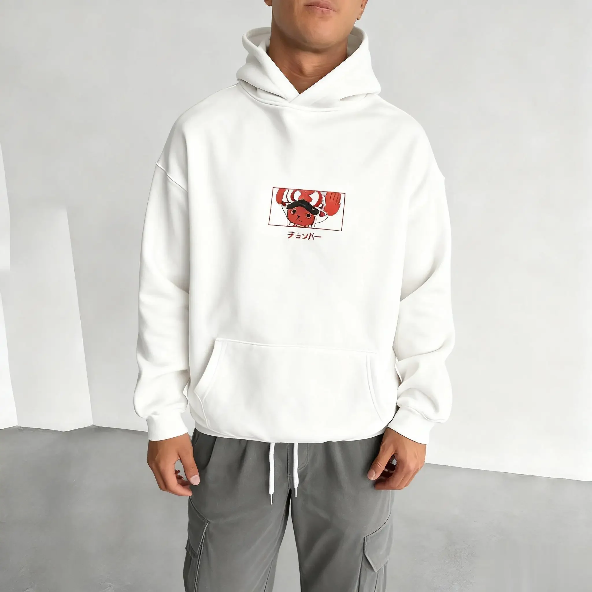 2026 신상 원피스 쵸파 그래픽 풀오버 후드티 남녀 트렌디 스트리트웨어 캐주얼 애니메이션 프린트 코스프레 후드 스웨트셔츠