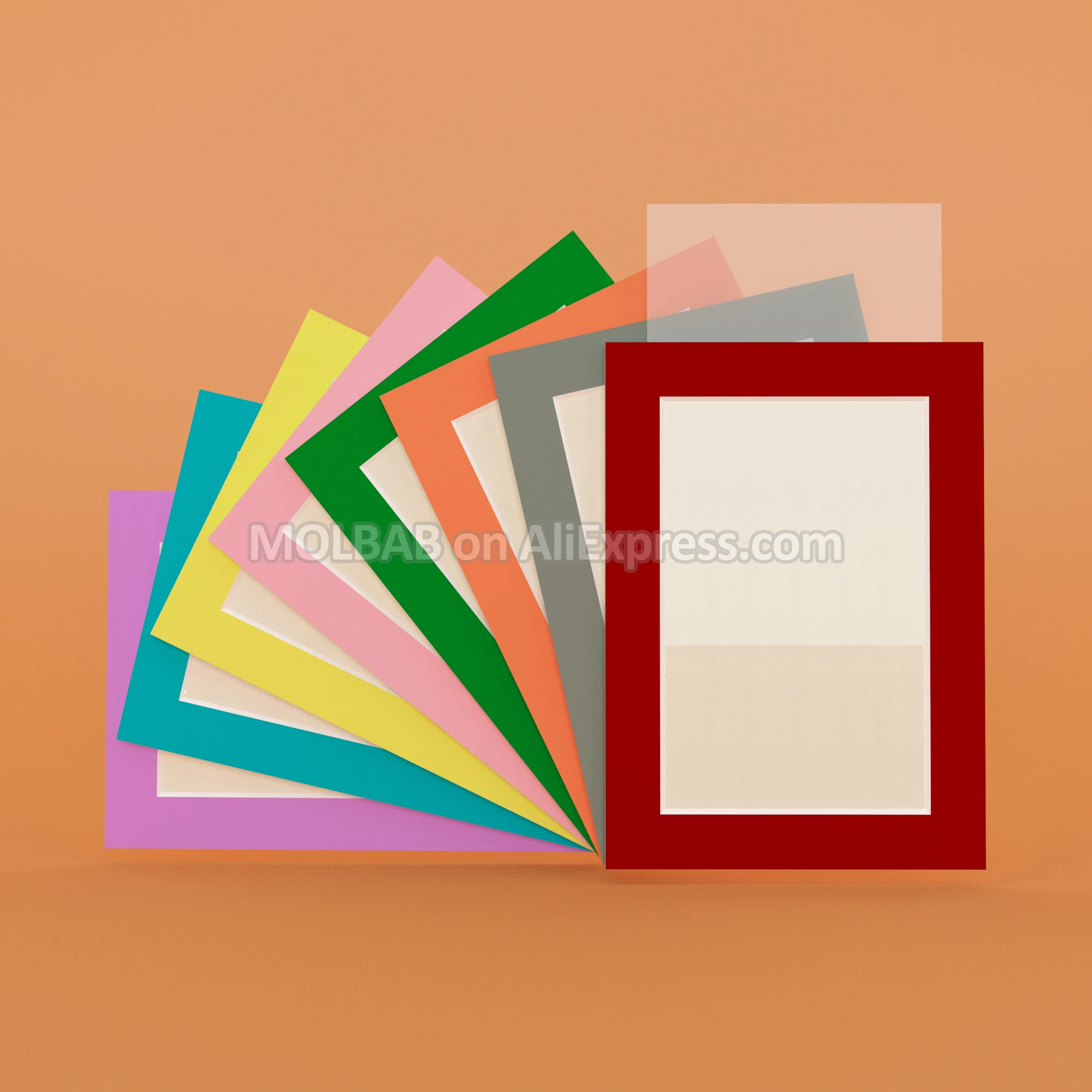 

Paperboard Picture Frame Dark Red/Gray/Orange/Green/Pink/Yellow/Blue/Purple Mat Board Wall Mounted Photo Décor DIY Paper Crafts
