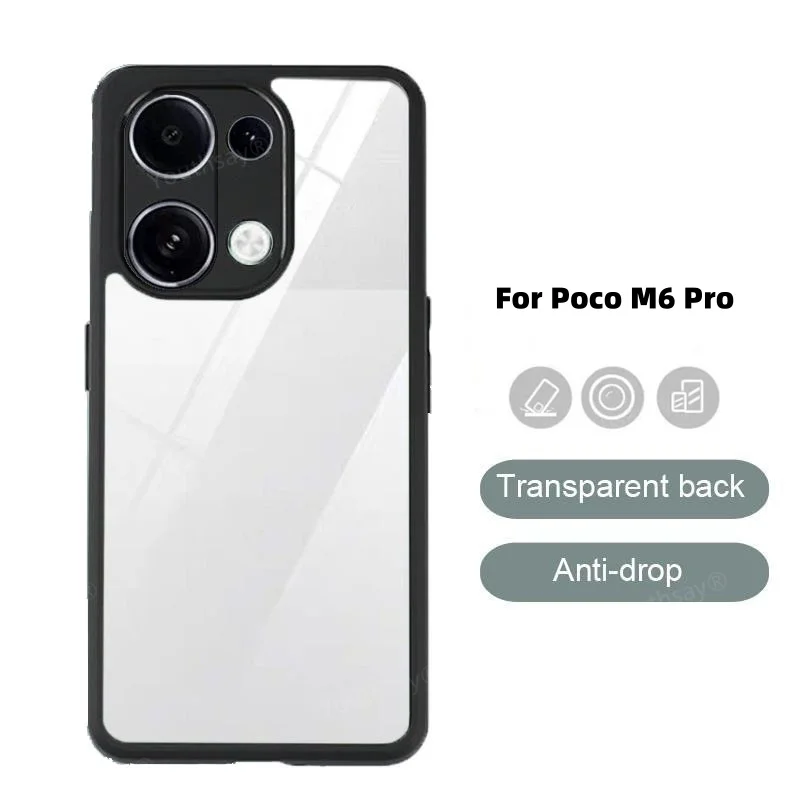 For Poco M6 Pro Case For Poco M6 Pro Cover Fundas Coque Hard Clear PC Shockproof Shell Back Case Poco M6 Pro