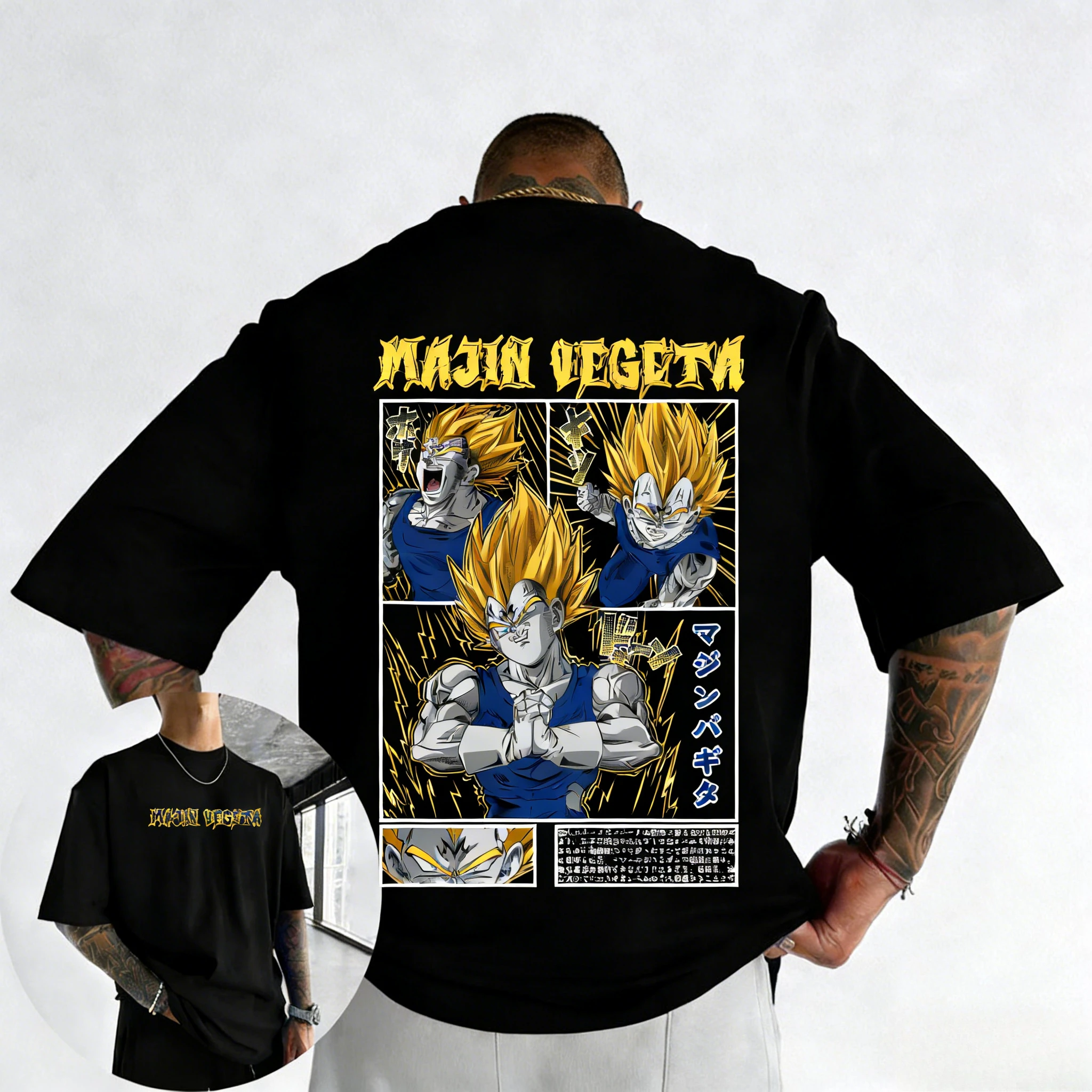 

Футболка унисекс из хлопка с принтом «Драконий шар» (Вегета), летняя новинка 2026, в стиле Харадзюку, свободного кроя, повседневная, Y2K, для родителей и детей