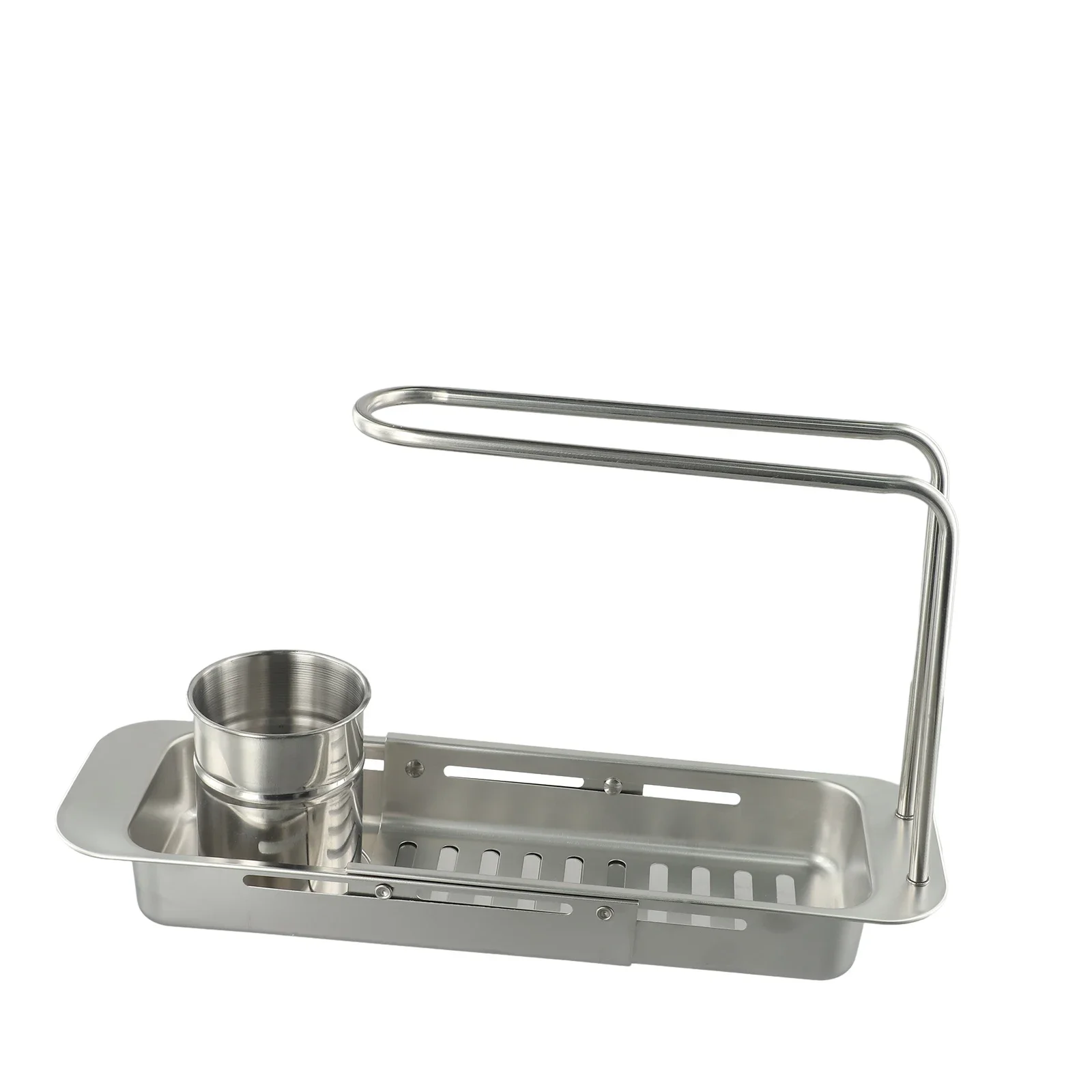 1pc Kitchen Sink Organizer Telescopic Storage Shelf Drainer Rack Soap Sponge Towel 37-43cm Home Storage Organization