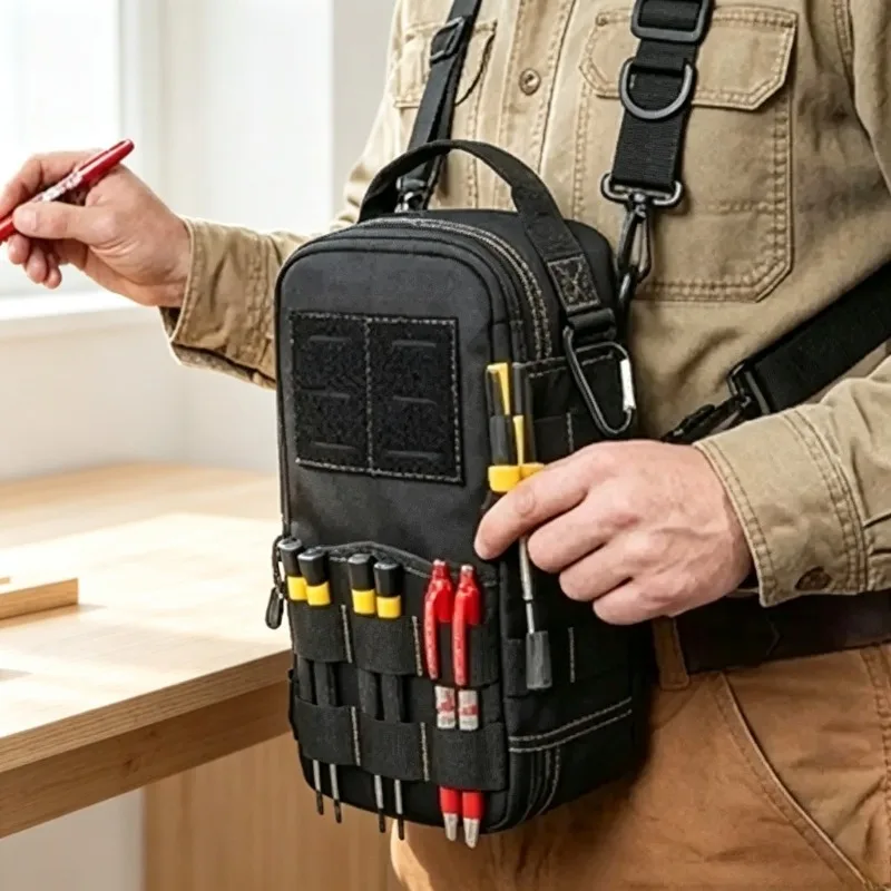 Pocket Tool Pouch Portable Heavy-Duty Tool Bag with Adjustable Belt Storage Case with Shoulder Strap
