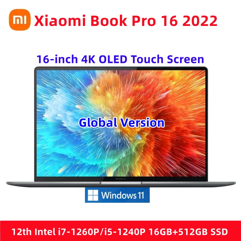 xiaomi book pro 16 laptop com tela sensivel ao toque 16in intel i71260p i5 1240p 16gb 512gb 1tb 2tb ssd 60hz 4k oled notebook pc 2023 01