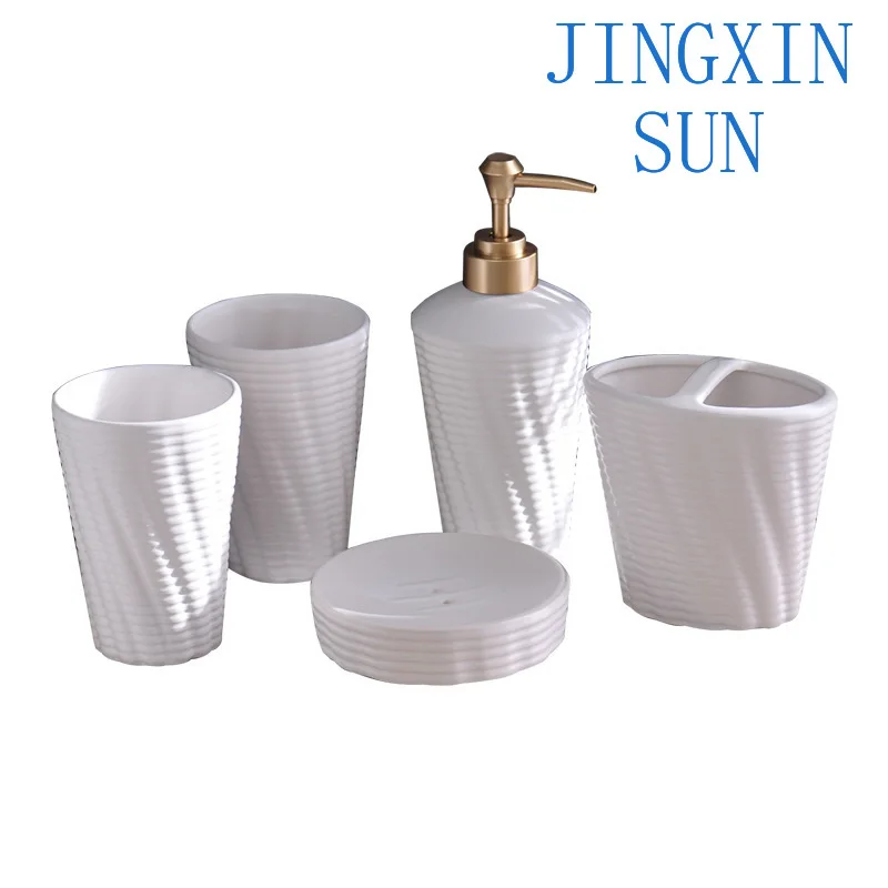 Bathroom product accessories set Ceramic wash five-piece set
