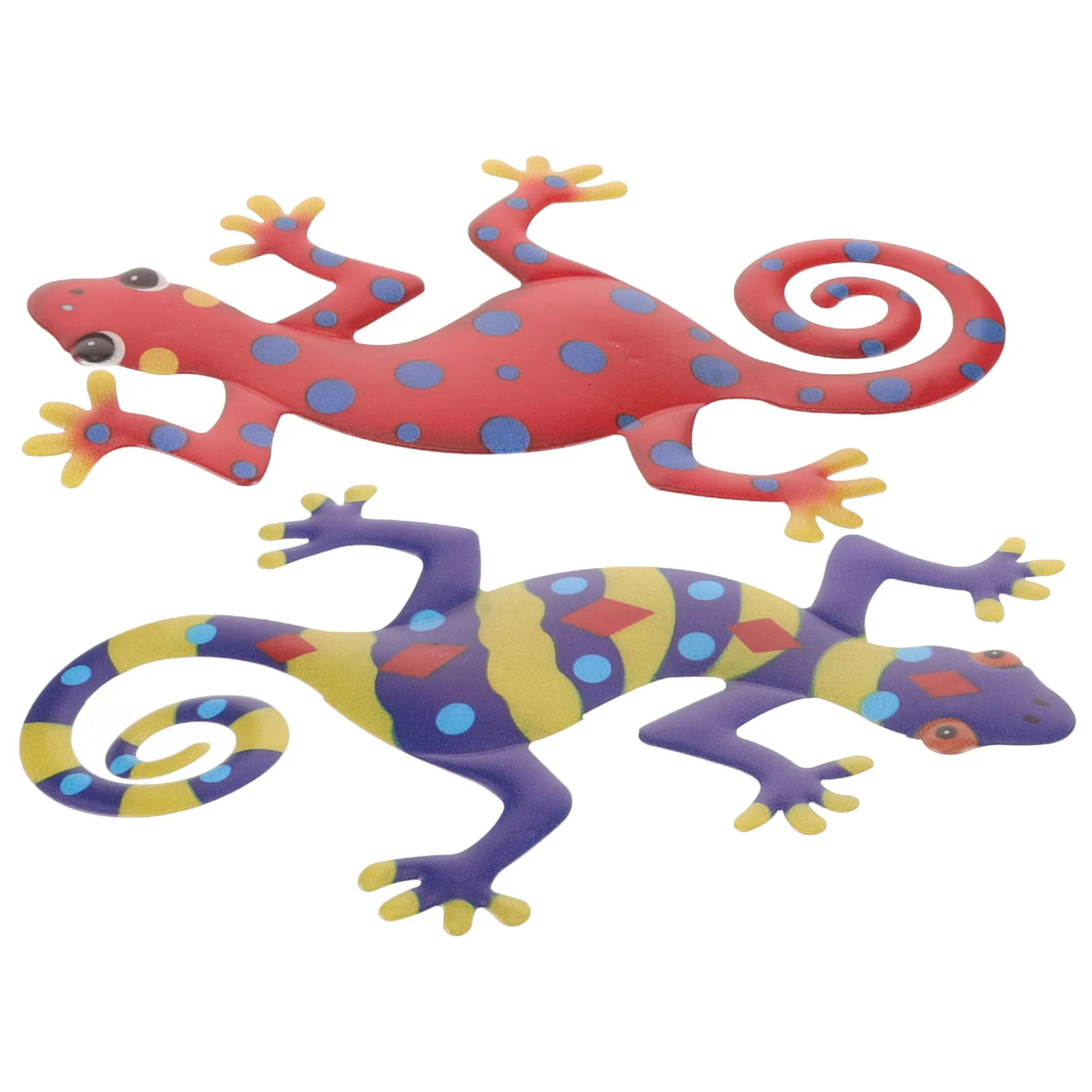 

2 Pcs Wall Sculpture Metal naments Pendant Vintage Gecko naments Indoor Outdoor Crafts Decor Family Accessories