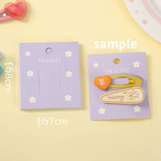 50pcs 7x8cm Barrettes carta da imballaggio carta da esposizione per forcine carine per accessori per capelli fai da te etichetta porta etichette per