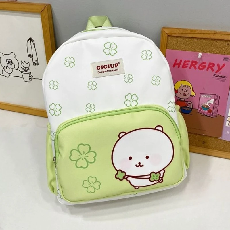 

Japanese-style Cute Green Clover Cartoon Large-capacity Backpack Student Backpack Commuter Travel Storage Bag Back To School
