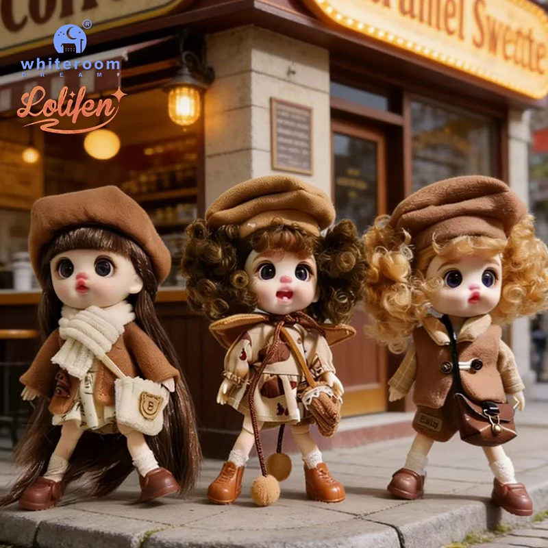 

13cm Bjd Doll Trendy Collectible Toy Four Series Styles Changeable Outfit Phone Backpack Pendant Free Dopamine Color Lanyard Mul