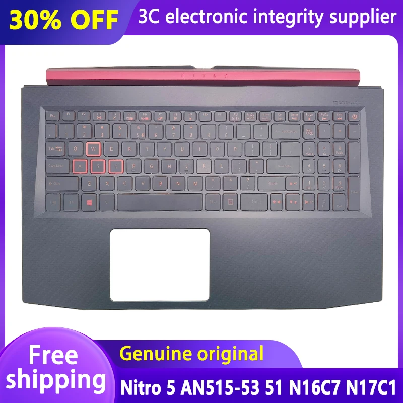 

New for Acer Nitro 5 AN515-53 AN515-51 N16C7 N17C1 US Keyboard Laptop Palmrest Upper Shell Top Lid with Backlit 6B.Q3ZN2.001