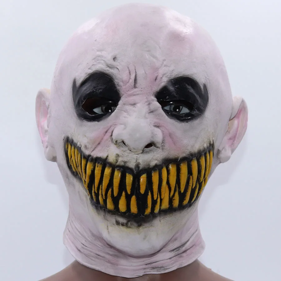 

Halloween Scary Fangs zombie latex headgear Halloween adult party birthday Scary zombie mask show costume props