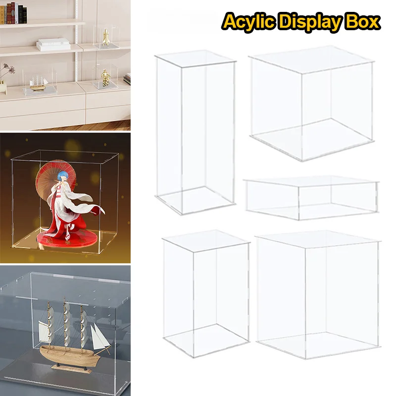 Klare Acryl-Vitrine, Modellspielzeug, Sammlerstücke, Actionfiguren, Vitrinenhalter, staubdichte Aufbewahrung, Arbeitsplatten-Box, Organizer