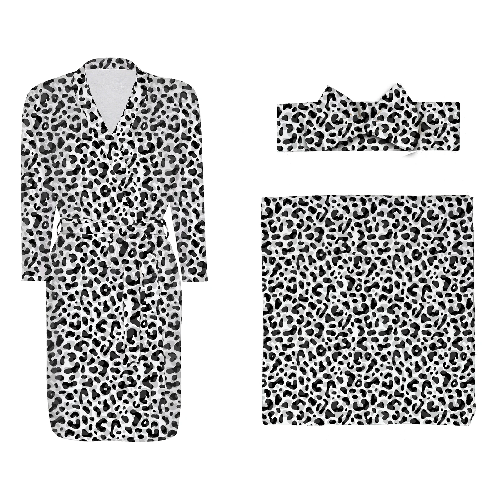 マタニティローブとスワドル衣装、長袖ママドレスと新生児用おくるみ、入院・出産用