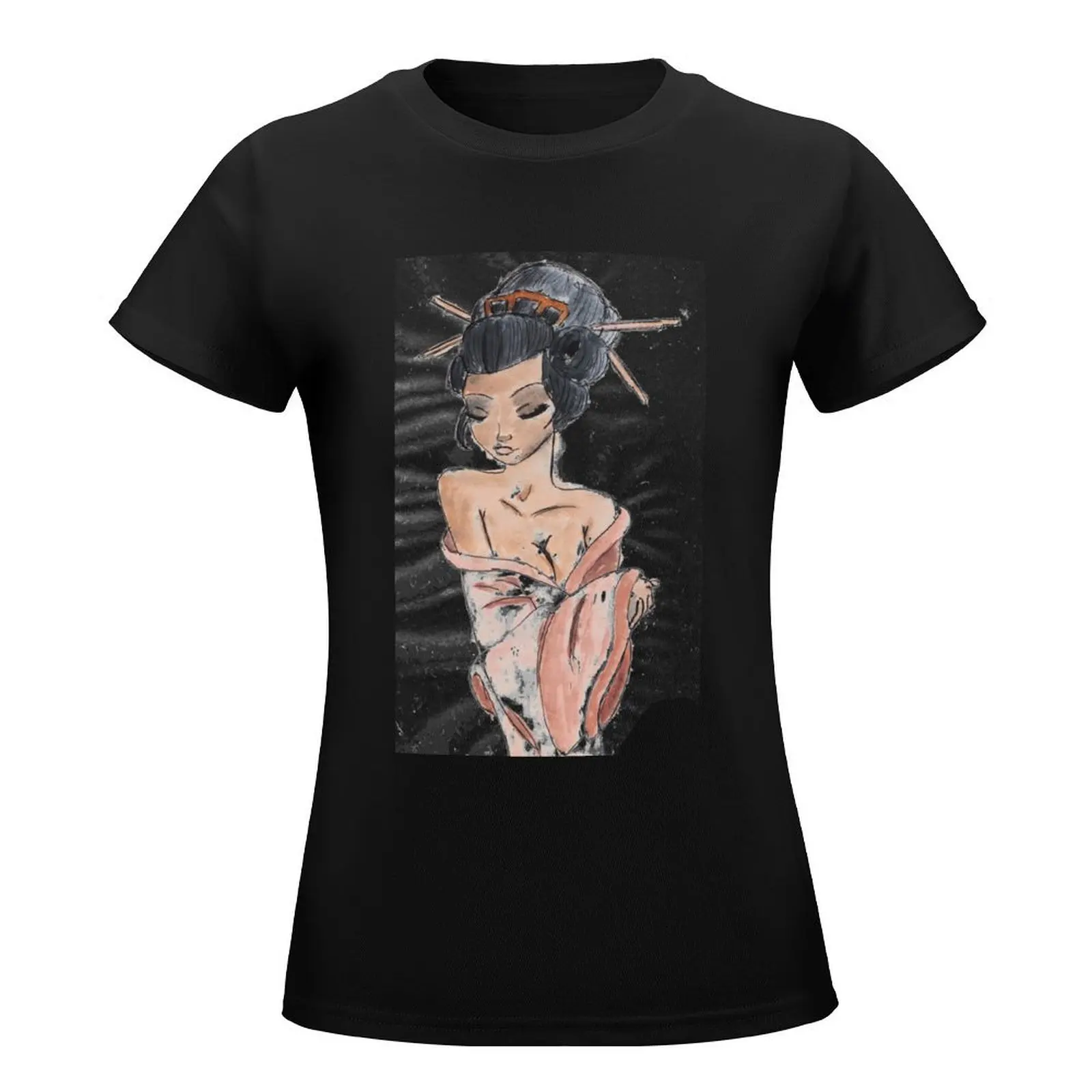 Geisha T-Shirt cute tops plus size tops Short sleeve tee graphics cropped t shirts for Women