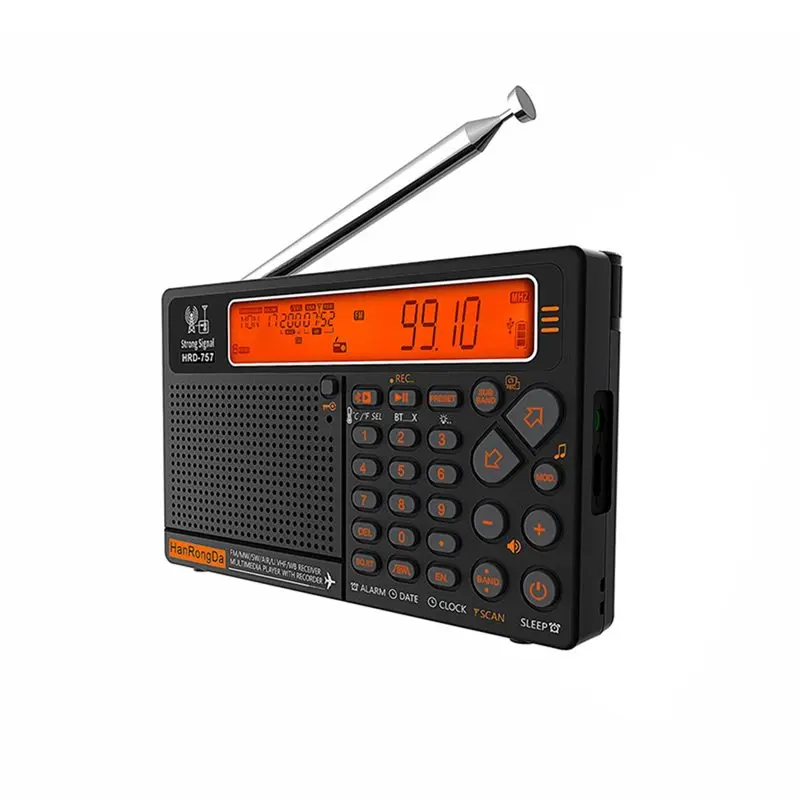 HANRONGDA HRD-757+ W3 Radio Fm Bluetooth All-Band Radio With Emergency Receiver Functionality Ips Screen Card Aux In Play Port A