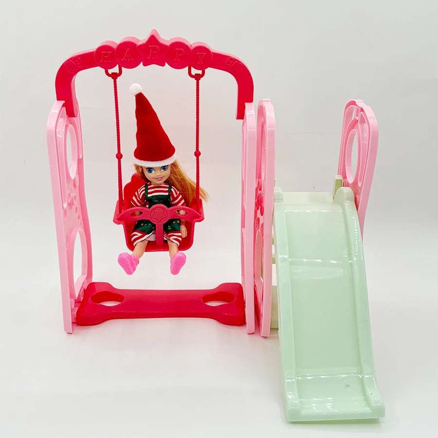 Park Swing for 5.5'' Princess Doll Dollhouse Slide and Swing Theme Ideal Gift for Doll Accessories, Need assemble