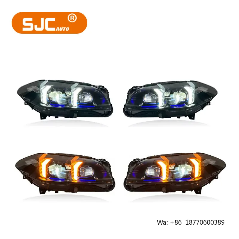 SJC Snake Eye Design Front Lights for BMW 5 Series F10 F18 2011-2017 LED DRL Headlamps M5 Plug and Play Yellow White Headlights