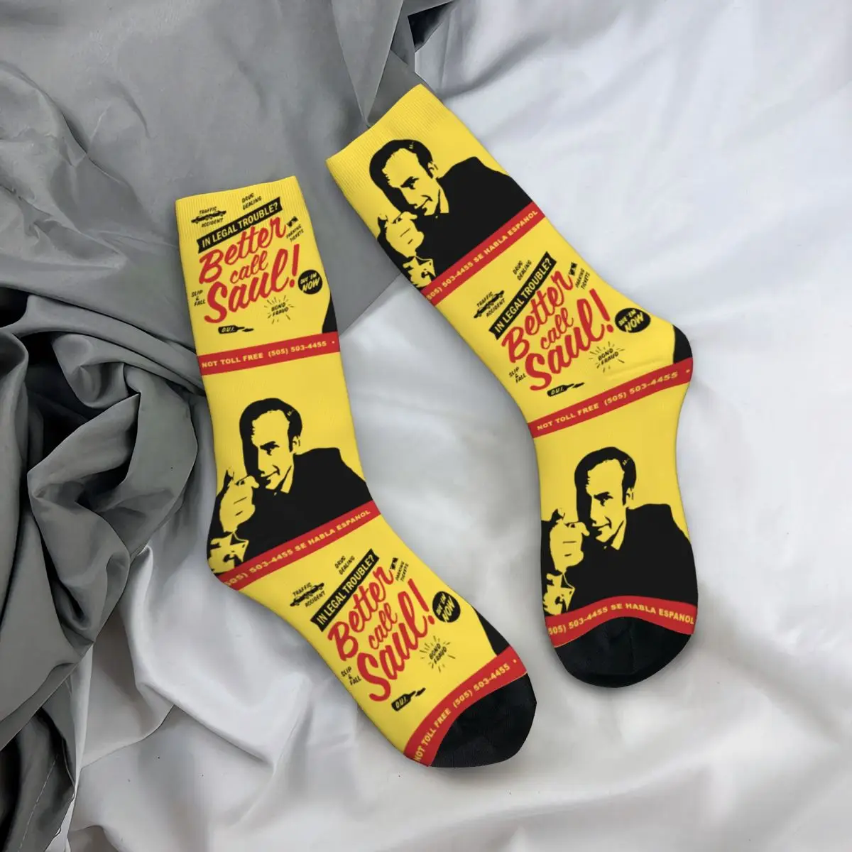 Funny Lawyer Better Call Saul Goodman Merch Socks Breathable High Quality Long Socks Comfortable for Men\'s Small Gifts