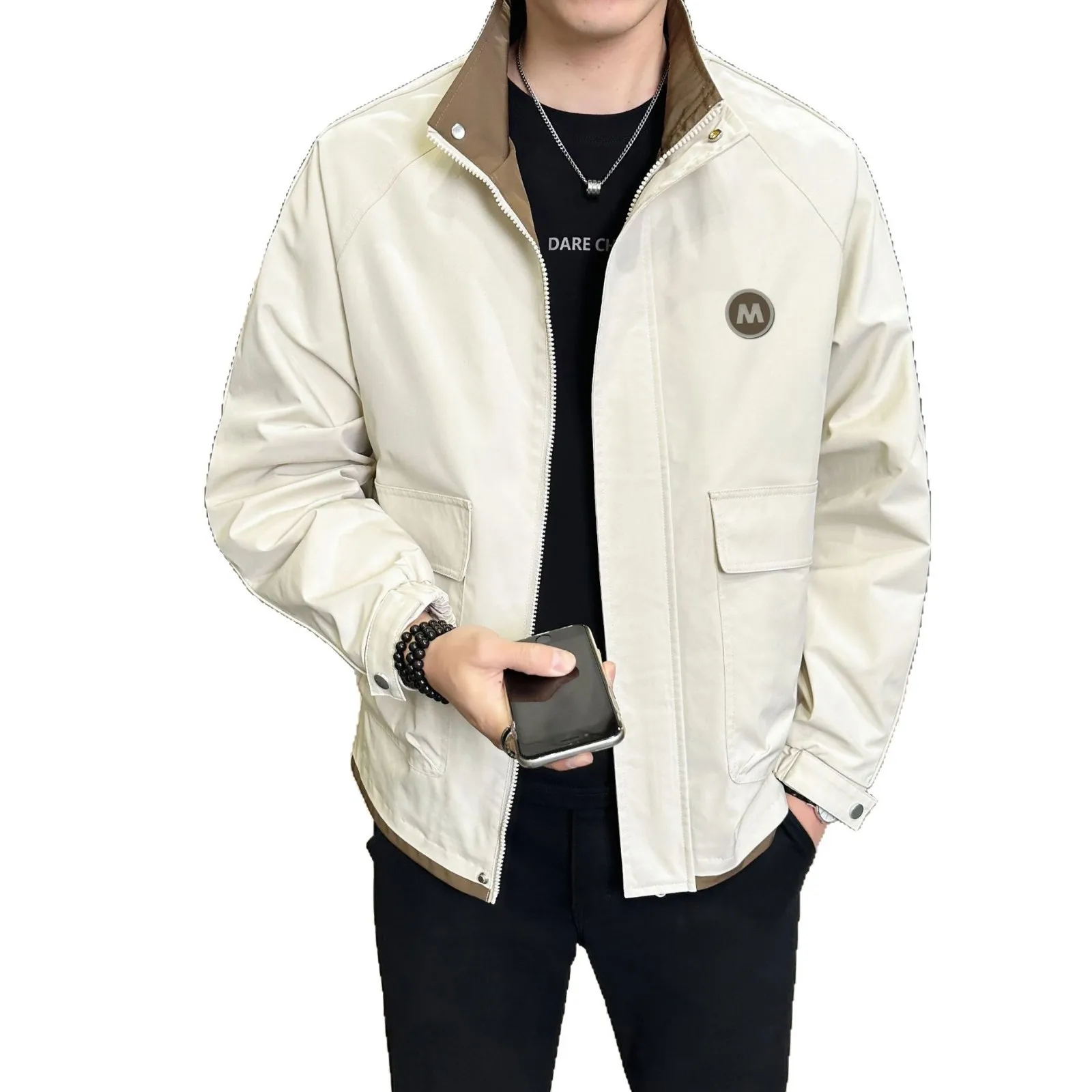 Men's Classic Casual Jacket Heat-Locking Warm Cold-Proof Thickened Autumn Winter Fashionable Simple Design for Men