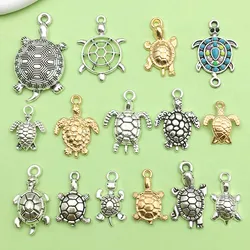 15pcs Alloy Metal Sea Turtle Tortoise Charms Pendants for DIY Bracelet Necklace Jewelry Making