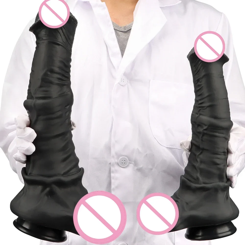 جديد 6 أحجام من القضيب الذهبي الحصان للرجال والنساء مع سيليكون ناعم كبير الظهر المكونات الشرج جهاز الاستمناء محاكاة #2