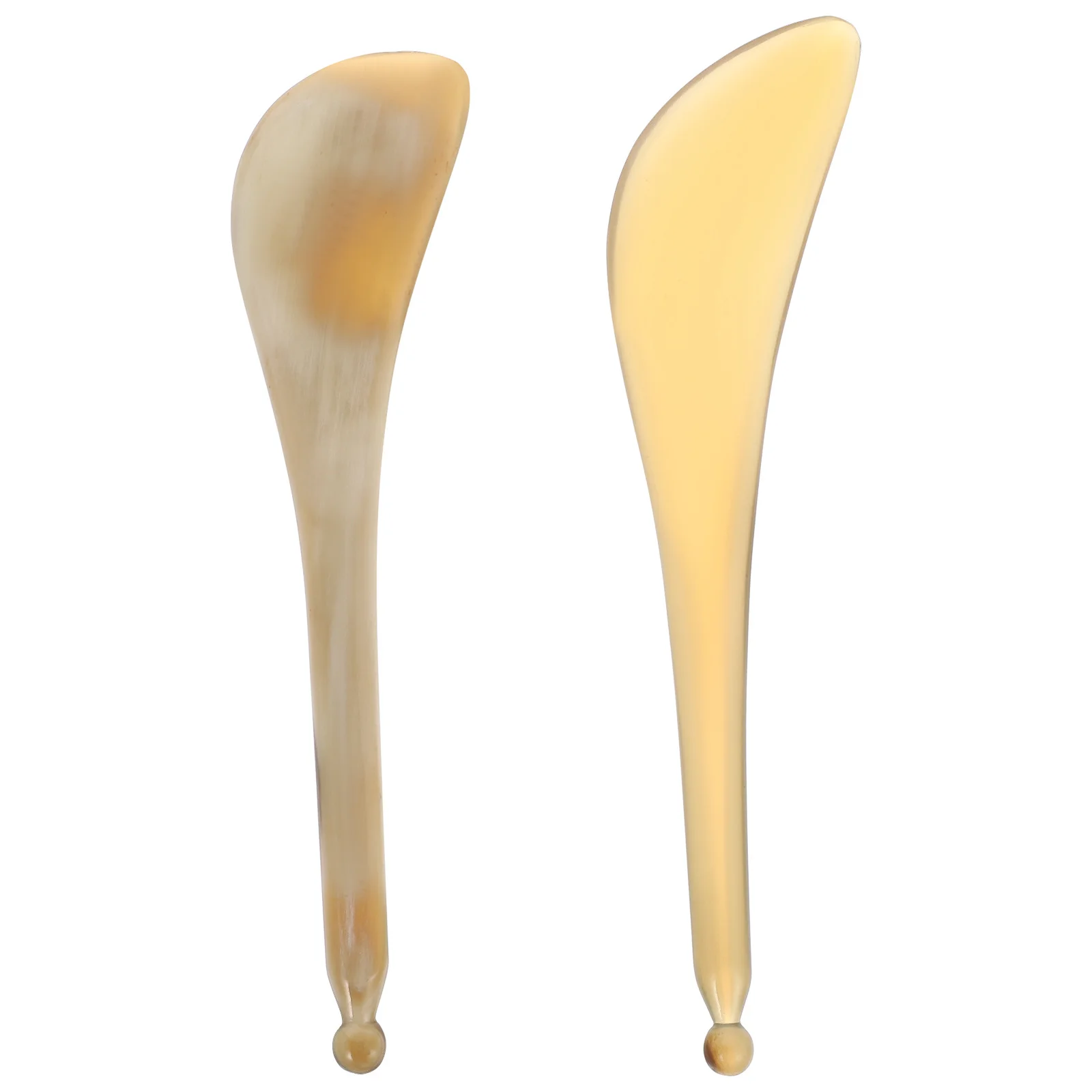 

2 pcs Natural Buffalo Horn Gua Sha Tools Hand-Polished Massage Sticks For Face Body Acupressure Smooth Scraping Bars Facial