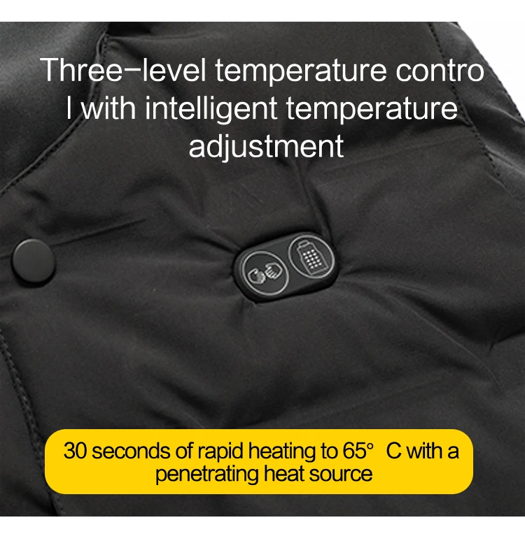 Outdoor-Winterschutz: Intelligente Heizweste für Zone 21, ohne Powerpack, Sportliche Isolierweste mit Reißverschluss, Speziell – Detail 8