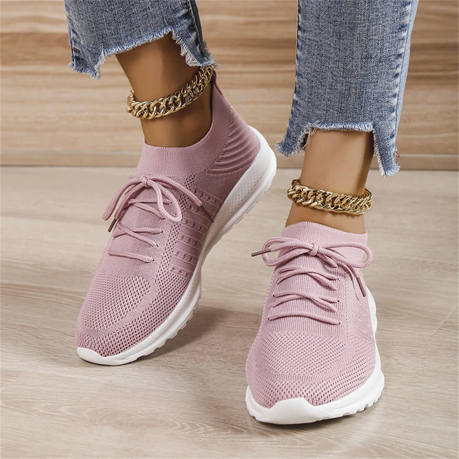 Women Mesh Breathable Shoes Slip on Flat Shoes Woman Tenis Ladies Casual Shoes Walking Footwear Sneakers Daily Vulcanize Shoes