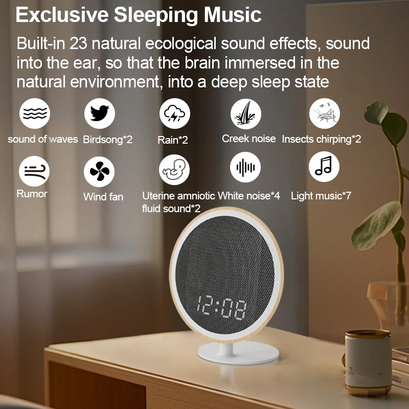 Sleep Aid Caixa De Som Bluetooth Speaker Smart Baby Kid Relaxation Meditation White Noise Sound Machine with 3 Timer Night Light