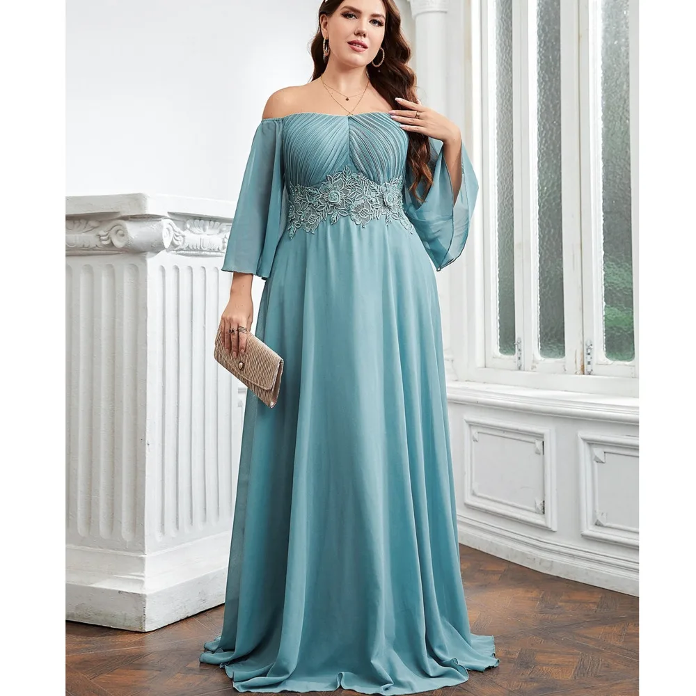 2024 Casual Fahsion Wedding Guest Dresses Women Strapless Applique Long Sleeve Elegant Party Dresses Solid Color Evening Dress