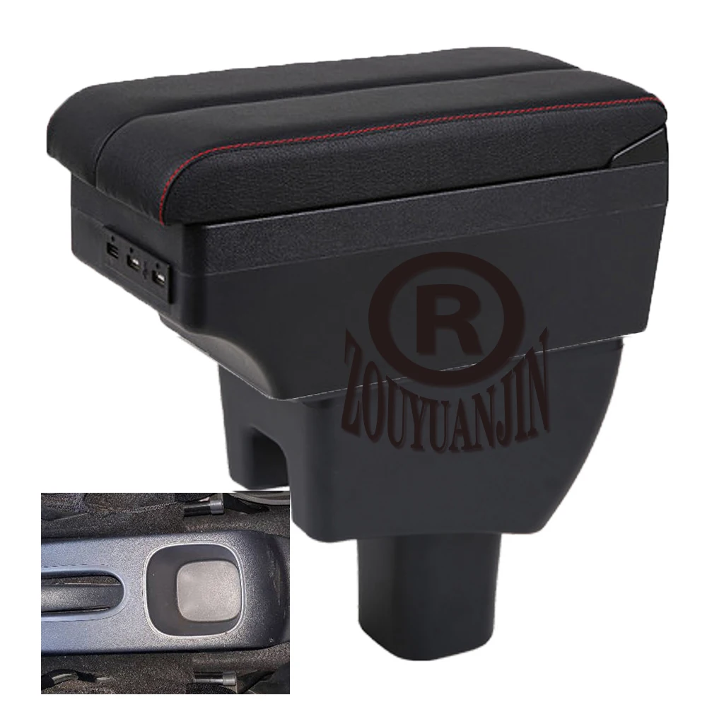 Toyota Agya Wigo Armrest Box Elbow Rest Center Console Storage with Phone Charging USB Interface Cup Holder