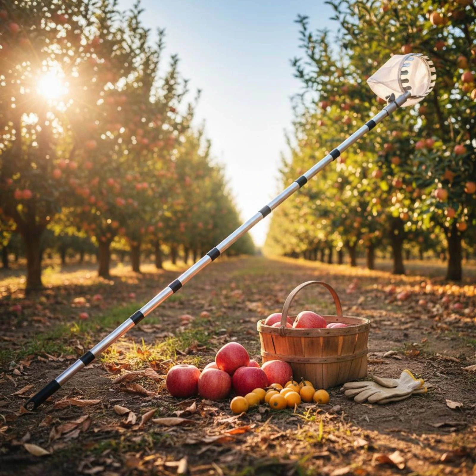 Fruit Picker with Net Bag Adjustable Telescopic Fruit Picker Harvesting Tool High Reach Easy to Use for Gardeners, Garden, Farm - view 4