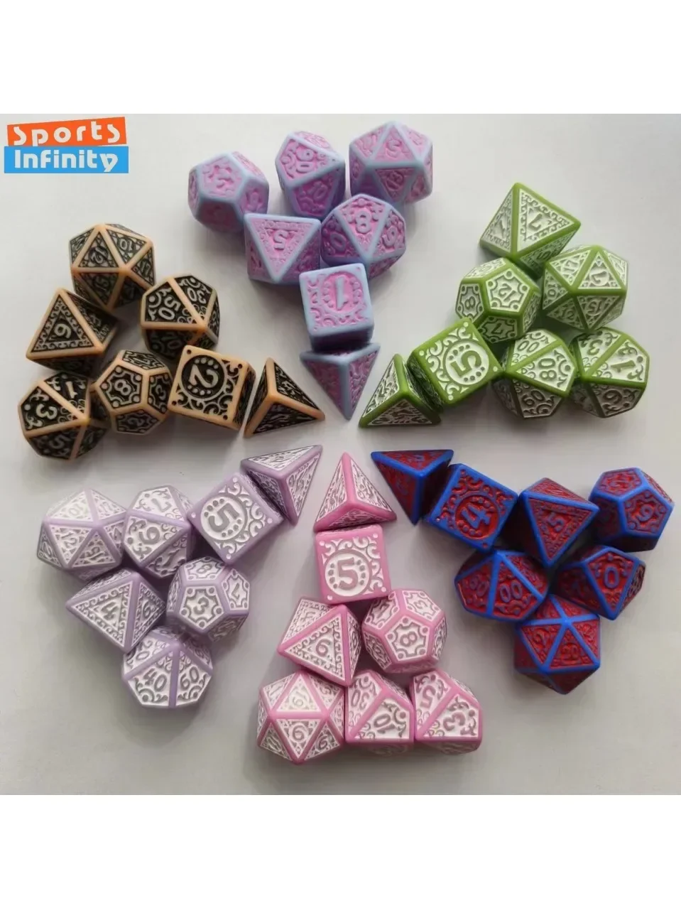 7 pièces/ensemble nouveaux dés numériques en acrylique creux pour jeu de société DND Cthulhu COC TRPG équipe de course dés polyédriques jeu de dés DND