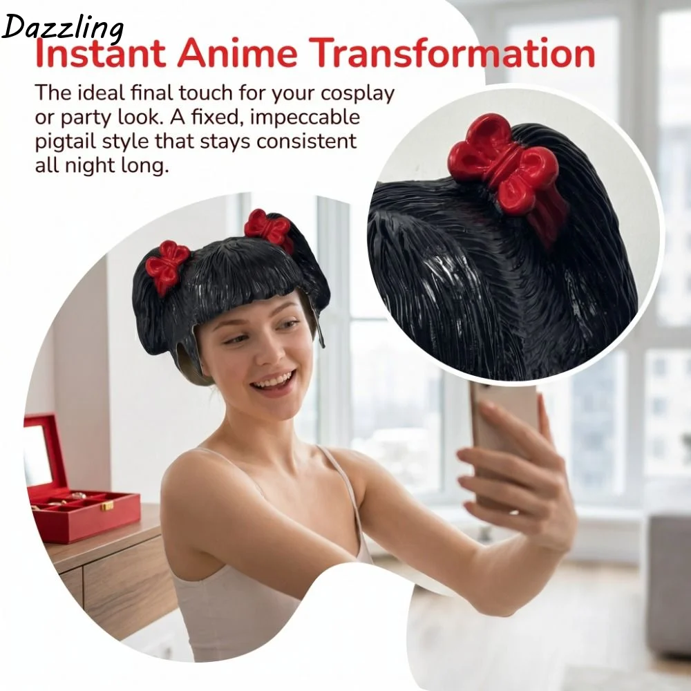 Girl Short Bob Latex Mask Comfortable To Wear Dressing Up Cosplay Wig Reusable Soft Overhead Masks Dance Party